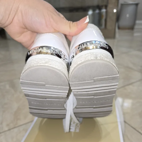 Michael Kors Allie White Glitter Women's Trainers - Picture 5 of 8